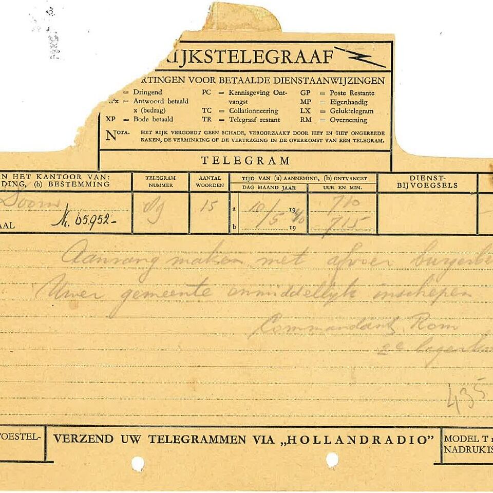 Telegram 10 mei 1940